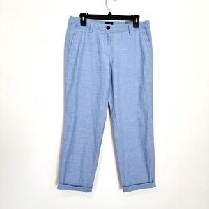 Talbots Relaxed Chino Pants‎ Womens 6P Blue Chambray Cotton Casual Coastal NEW